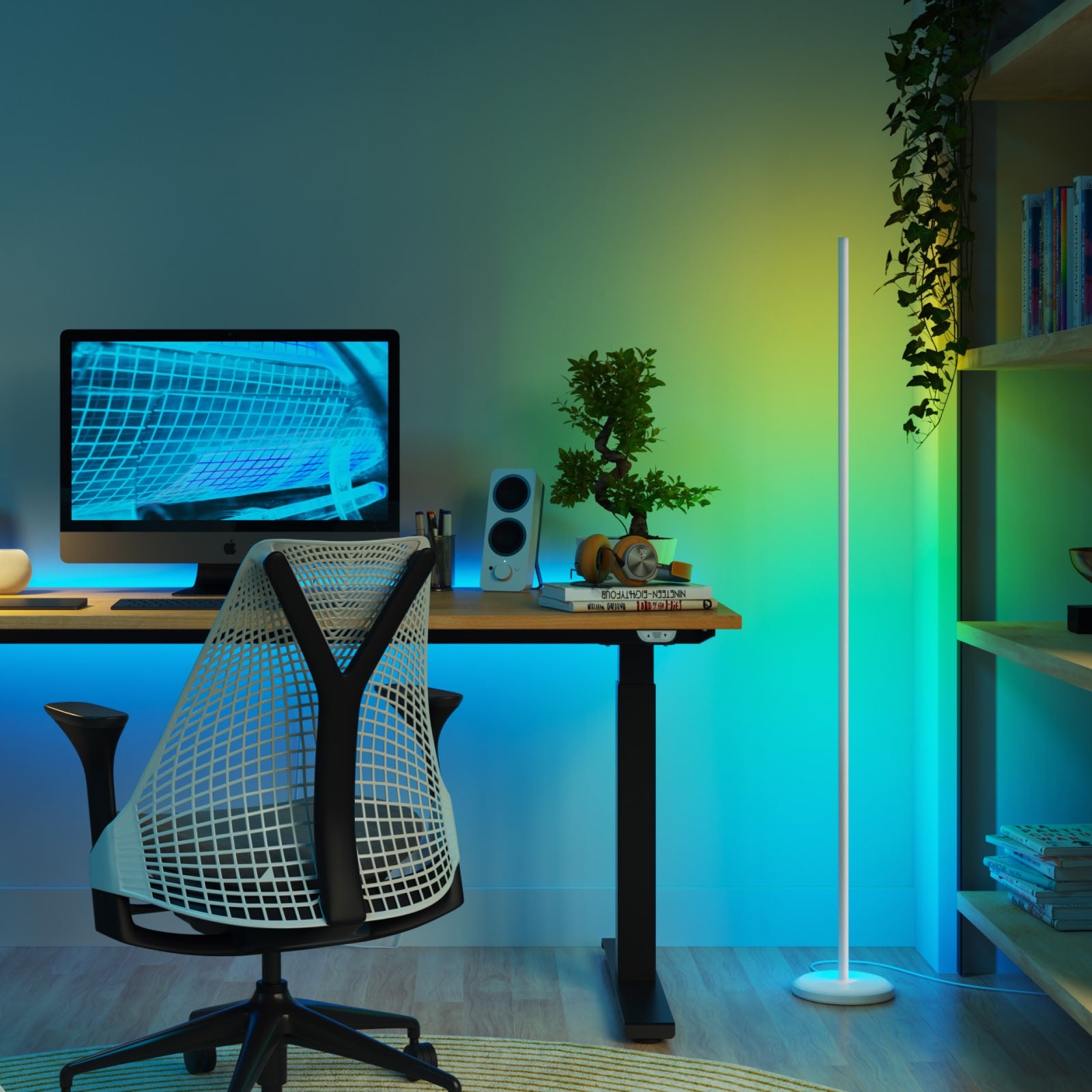 Smart Multicolor Floor Lamp (White 2 Pack)