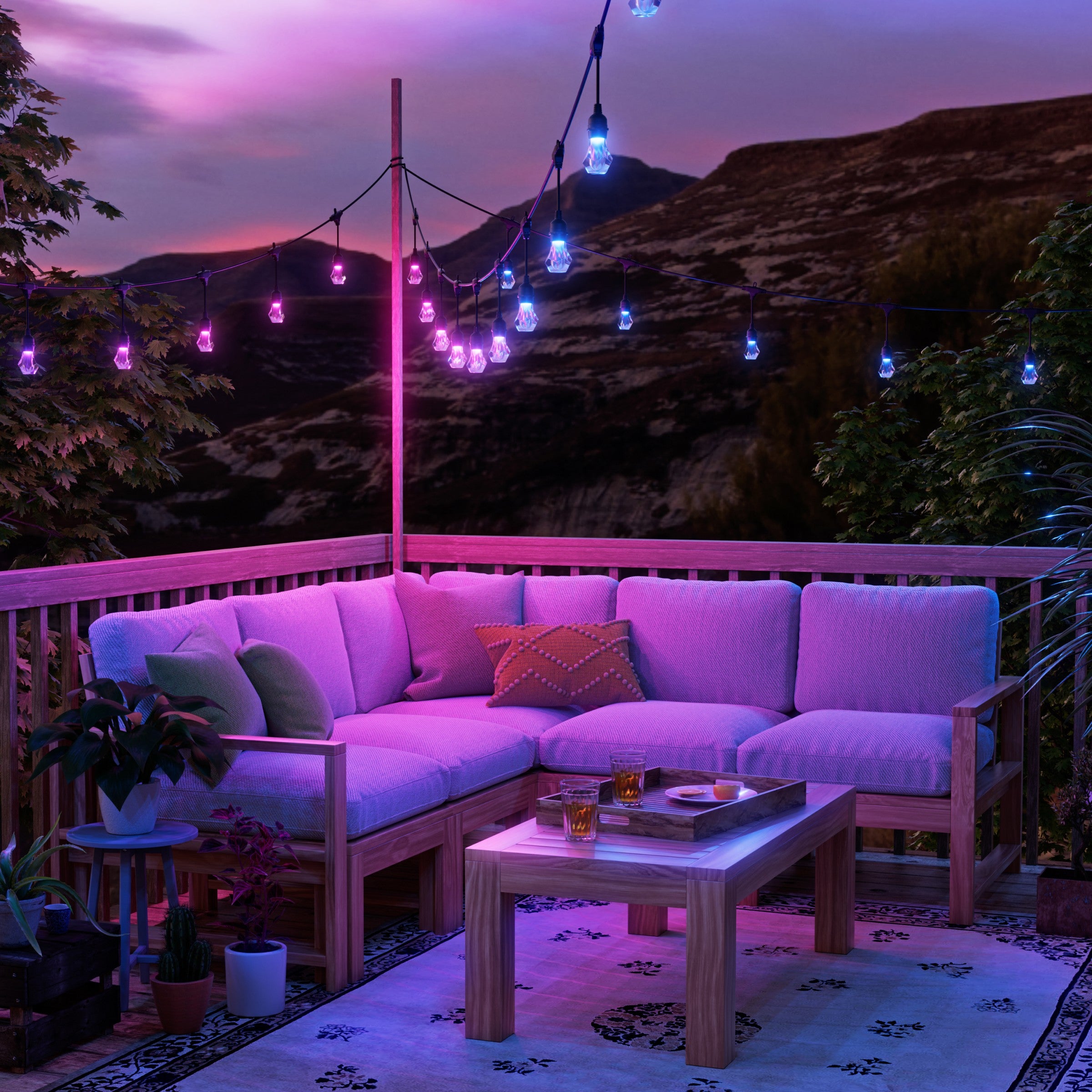 Matter Smart Multicolor Outdoor String Lights Starter Kit 49ft (15m)