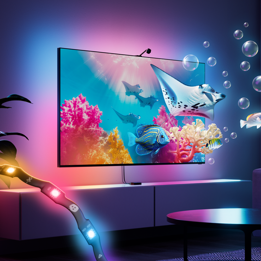Nanoleaf 4D V2 | TV Screen Mirror + Lightstrip SMK | 4.3 Meters | For TVs up to 65" (165cm) | 12V, 24W | 200V-240V | UK